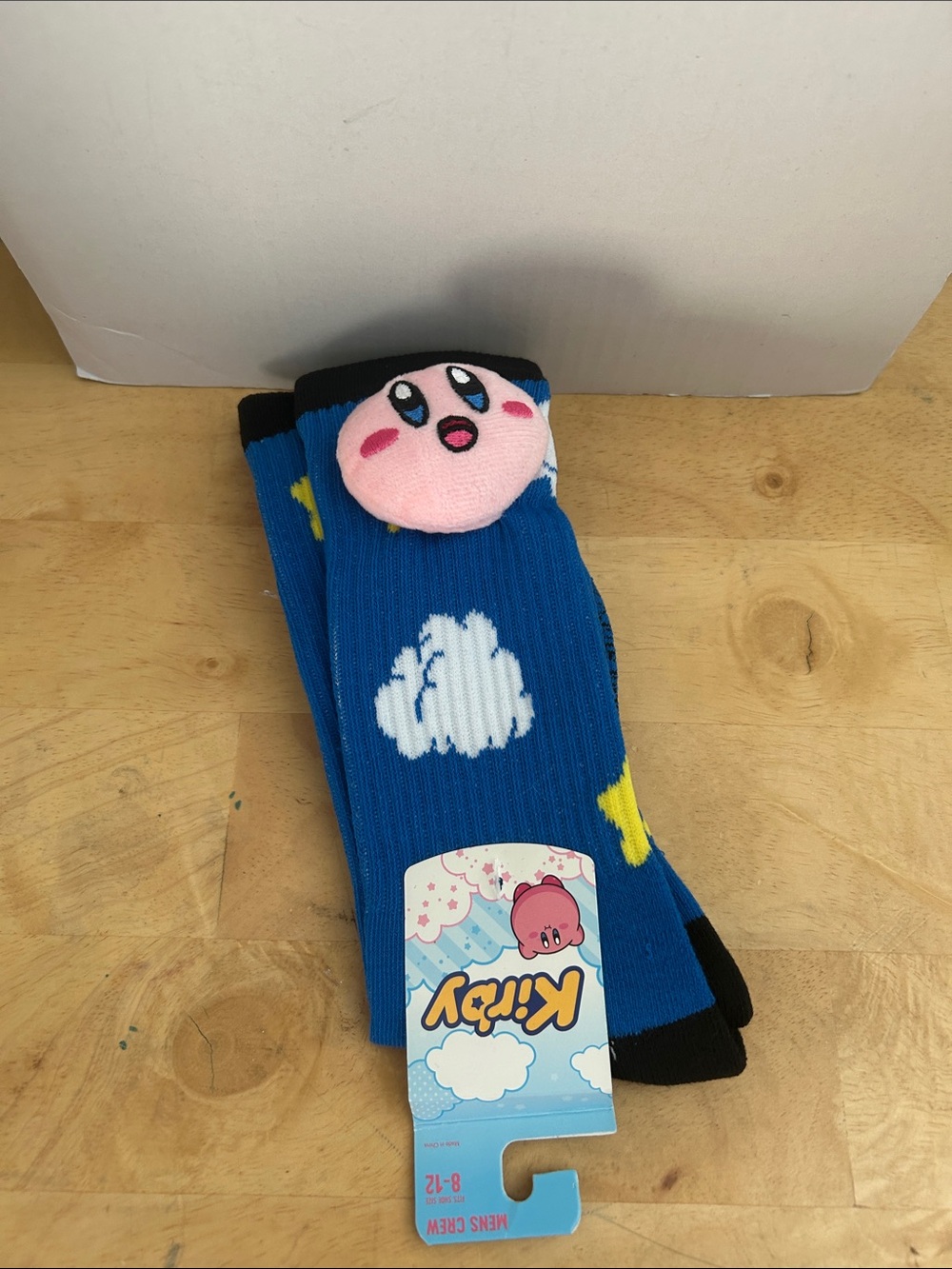 Kirby Stars & Cloud Plush Men’s Crew Socks
